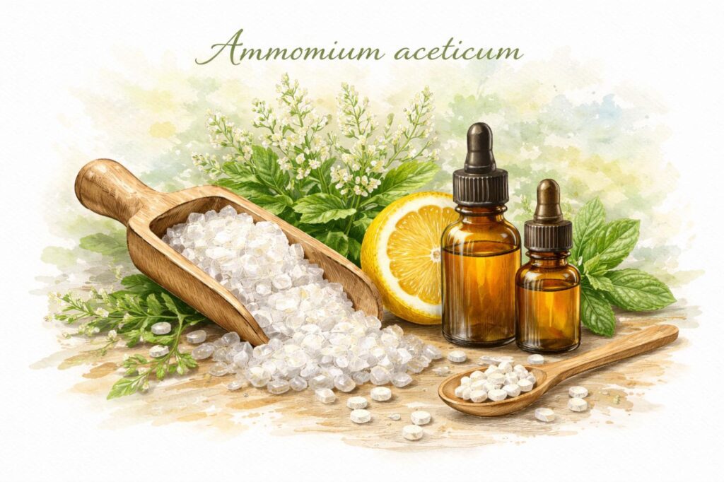 Ammonium aceticum na homeopatia – remédio homeopático