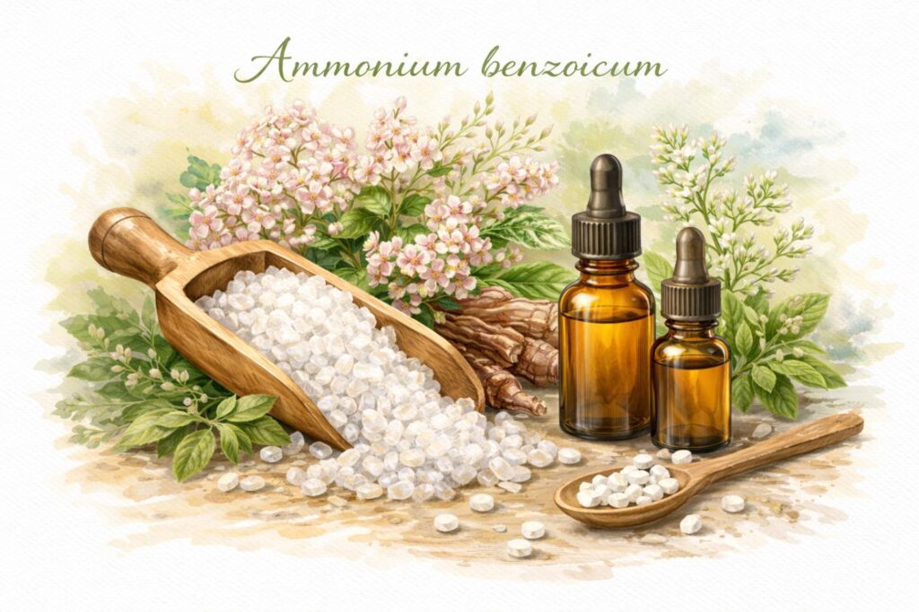 Ammonium benzoicum na homeopatia – remédio homeopático
