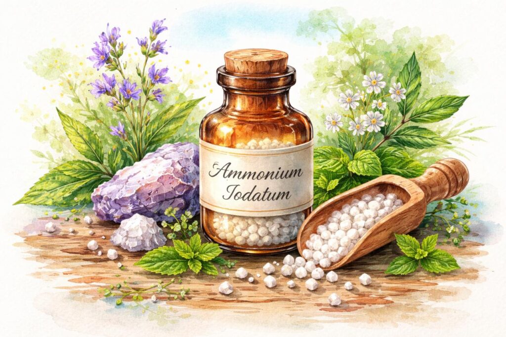 Ammonium iodatum na homeopatia – remédio homeopático