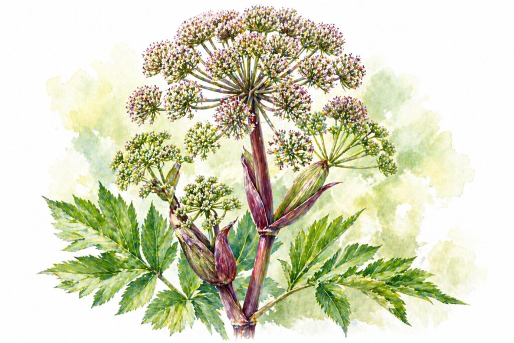 Angelica atropurpurea na homeopatia – remedio homeopatico