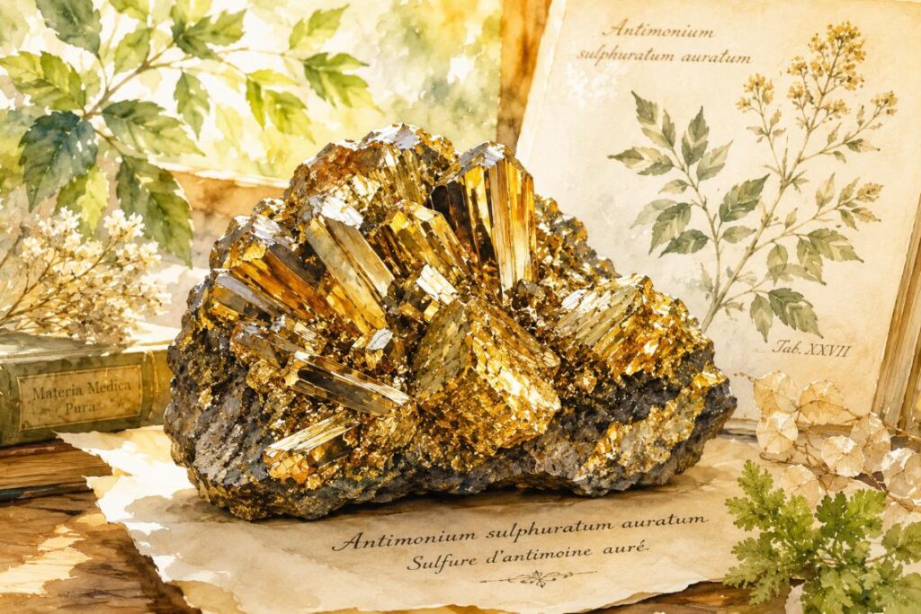 Antimonium sulphuratum auratum na homeopatia – remédio homeopático de sulfato dourado de antimônio