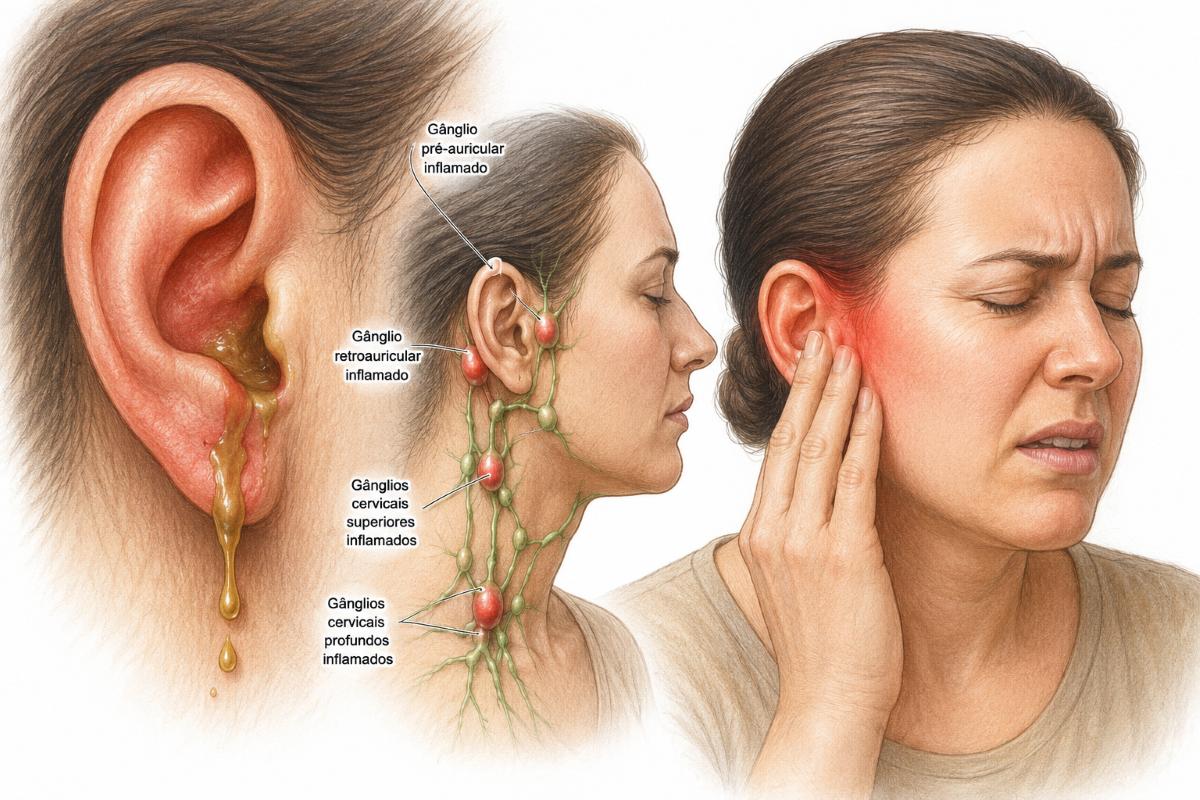 Sífilis hereditária, otorréia com dor, herpes. Erupções cutâneas crônicas