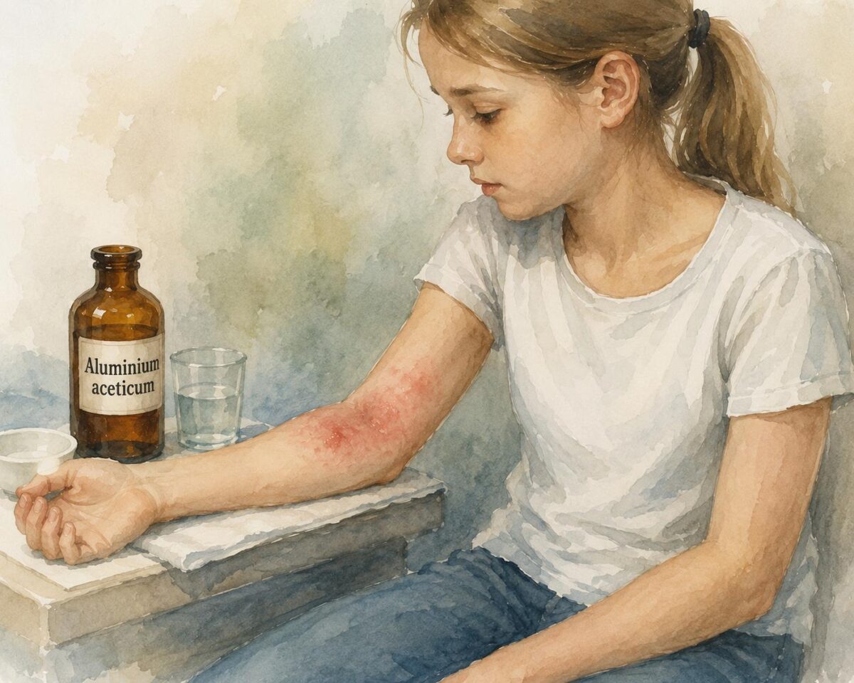 Aluminium aceticum na homeopatia – irritação da pele